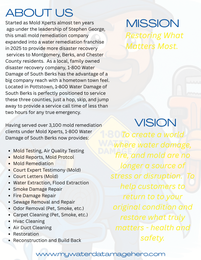 Text introducing a company focused on quality service and community support in various sectors.